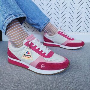 ⭐Michael Kors Andi Trainer Women Casual Comfy Shoes Sz 7.5 Sneakers Pink Suede⭐